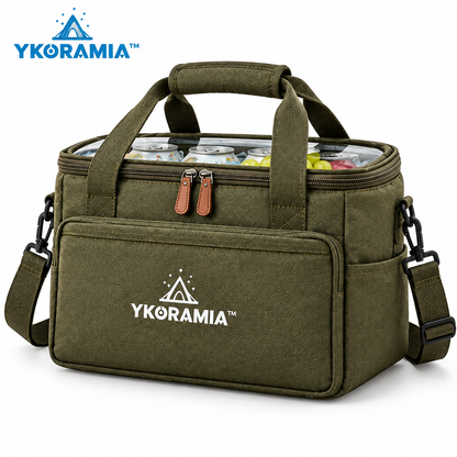 Ykoramia™ Cove Cooler – Structured Insulated Picnic Tote, Soft-Sided Cooler Bag for Outdoor Lunches, Beach Days & Road Trips