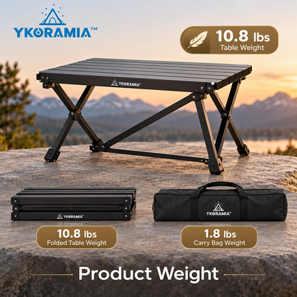 Ykoramia™ Terra Table – Compact Folding Picnic Table, Portable Low Camping Table for Outdoor Dining & Weekend Getaways